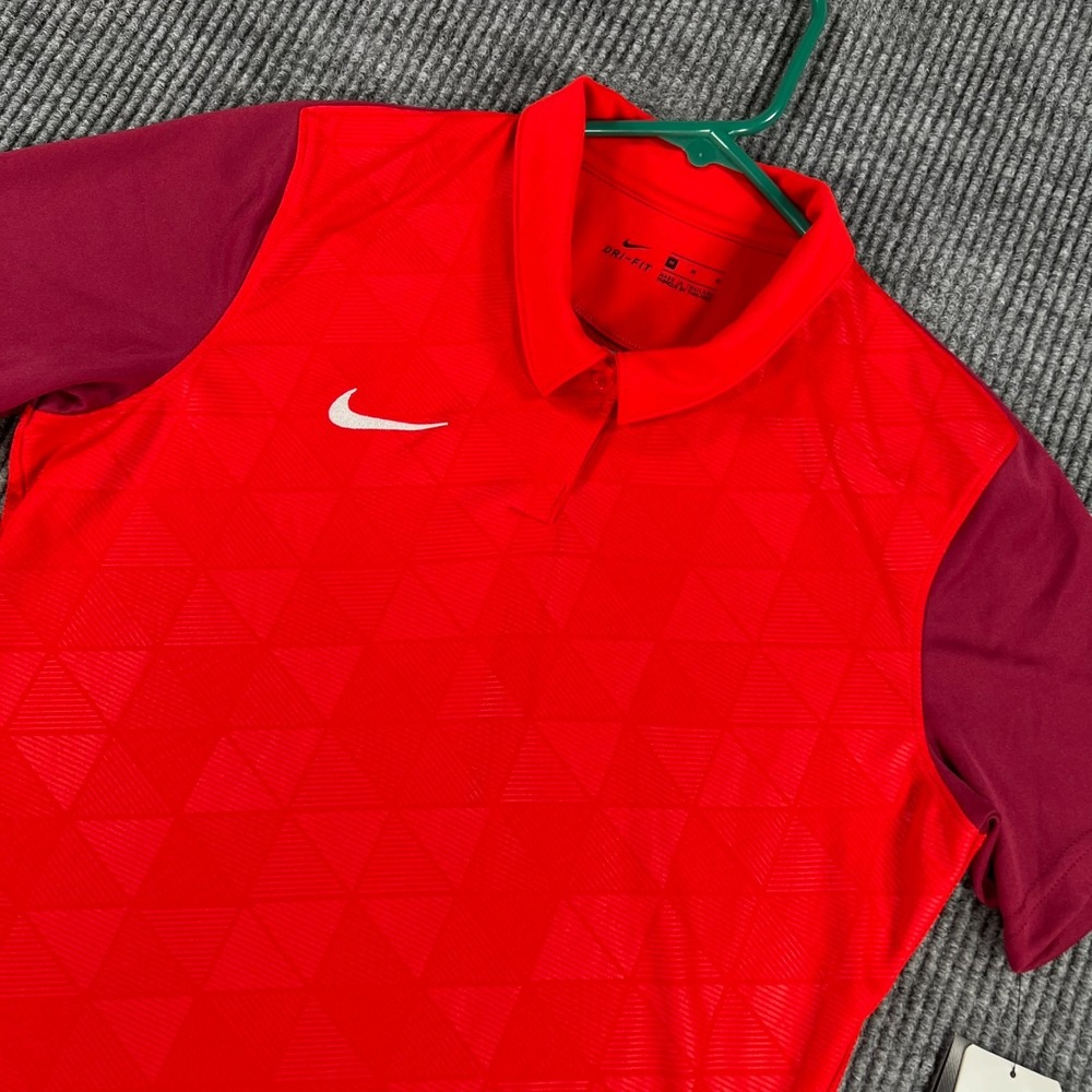 Nike Polo Shirt Womens Medium Red Short Sleeve Golf Tennis Outdoor New